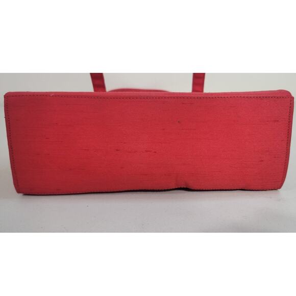 Kate Spade Red Handbag Small Double Straps Purse Satin Vintage Bag Snap Close - Picture 7 of 13